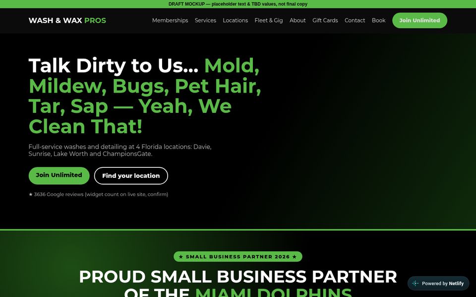 Wash and Wax Pros redesign preview